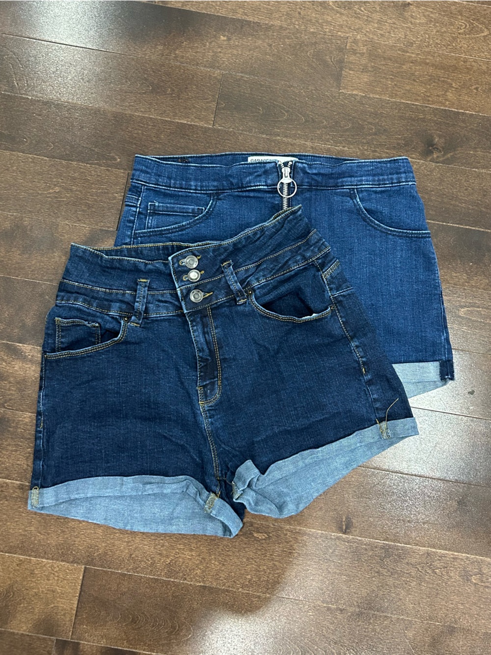 High-Rise Dark Wash Denim Shorts - Women's bundle